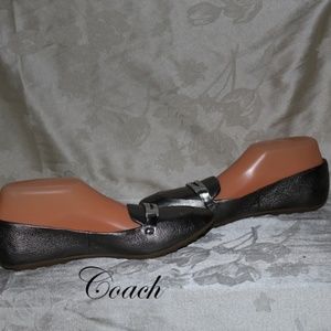 NWT Coach Ruthie Metallic Flat Tumbled Pewter